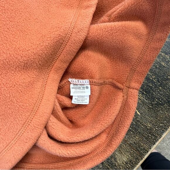 Sonoma Women's Fleece Pullover 1/4 Snap Buttons Burnt Orange Color Size L NWOT - Picture 9 of 9
